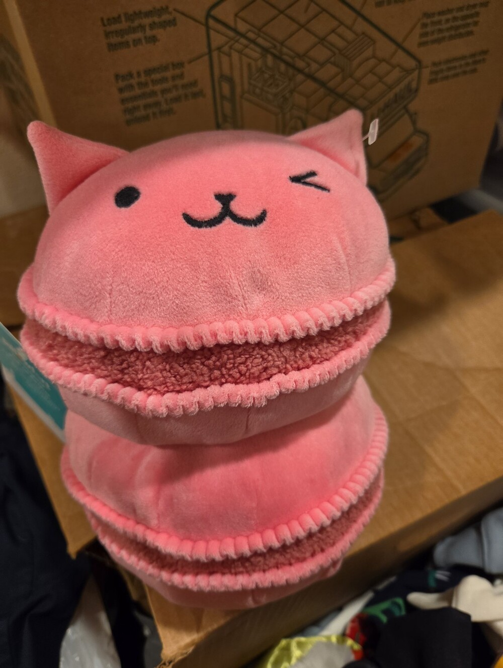 Hello ford minnie weighted plush cat macaroon